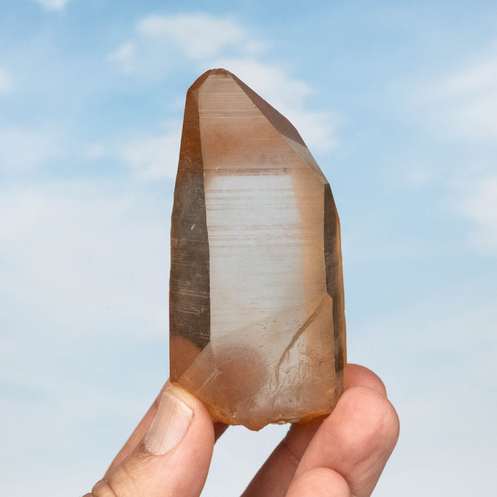 Tangerine Lemurian Seed Quartz Crystal 141 g 88x41mm