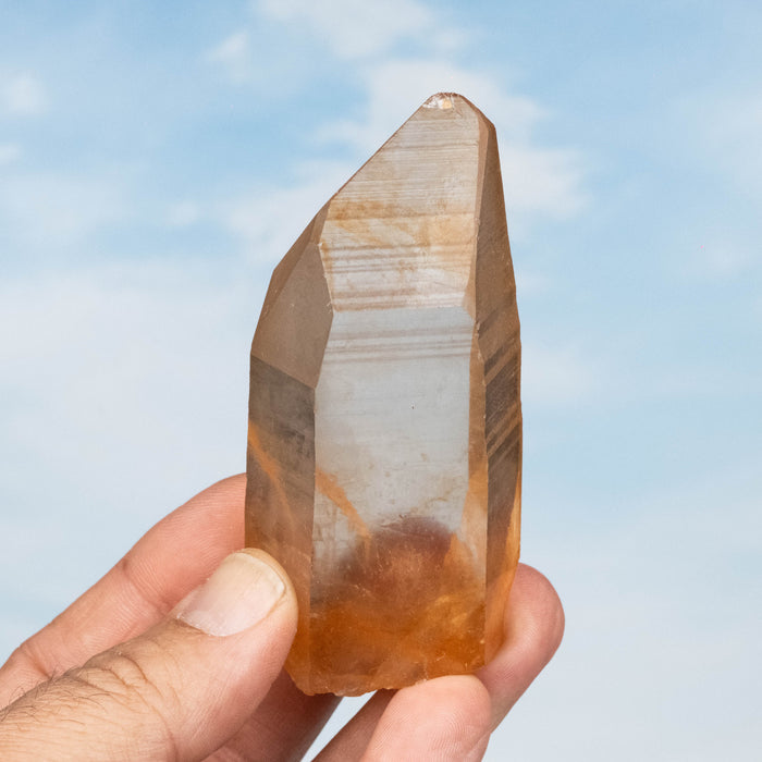 Tangerine Lemurian Seed Quartz Crystal 141 g 88x41mm