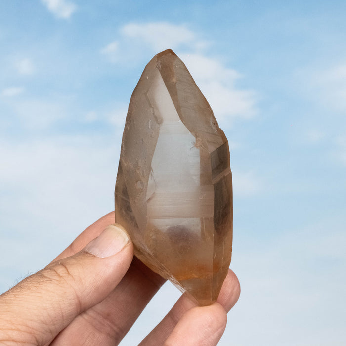 Tangerine Lemurian Seed Quartz Crystal 183 g 94x42mm