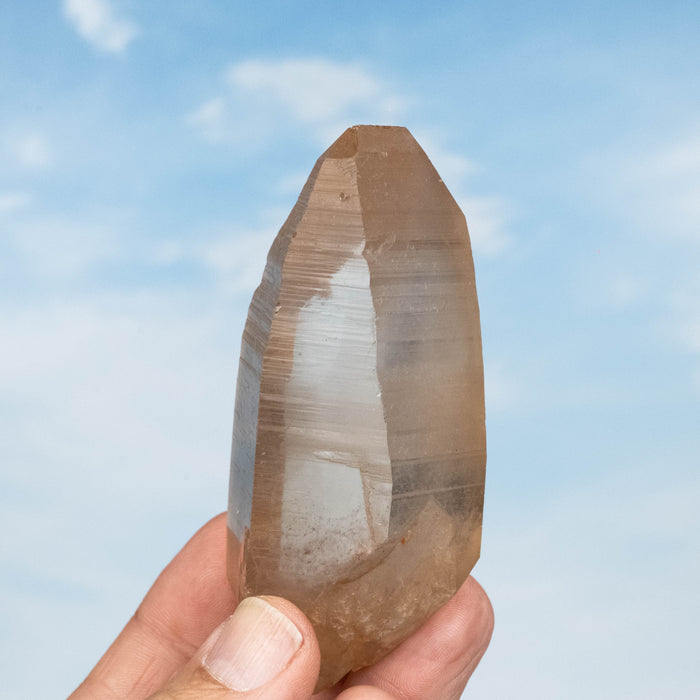 Tangerine Lemurian Seed Quartz Crystal 183 g 94x42mm