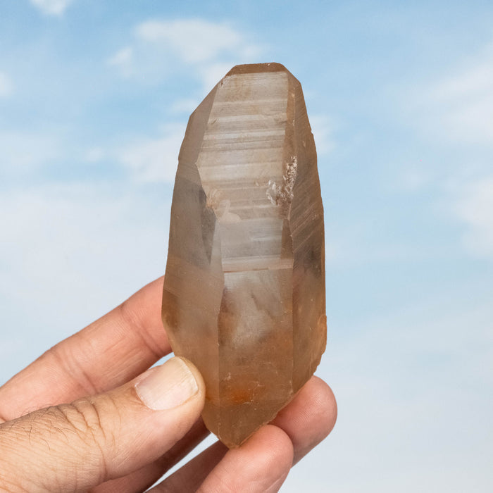 Tangerine Lemurian Seed Quartz Crystal 183 g 94x42mm