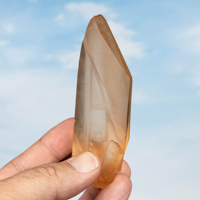 Tangerine Lemurian Seed Quartz Crystal 110 g 86x32mm
