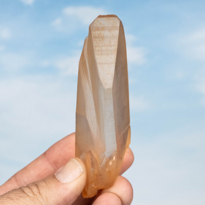 Tangerine Lemurian Seed Quartz Crystal 110 g 86x32mm