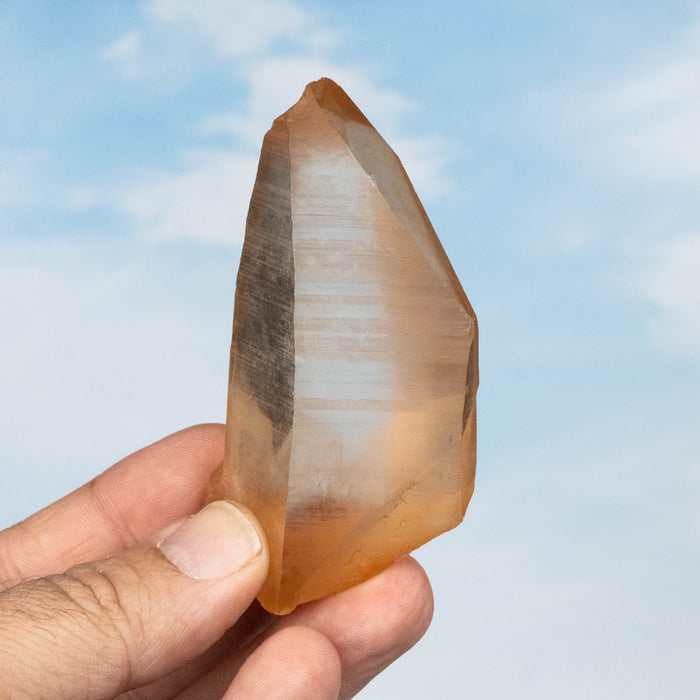 Tangerine Lemurian Seed Quartz Crystal 119 g 83x47mm