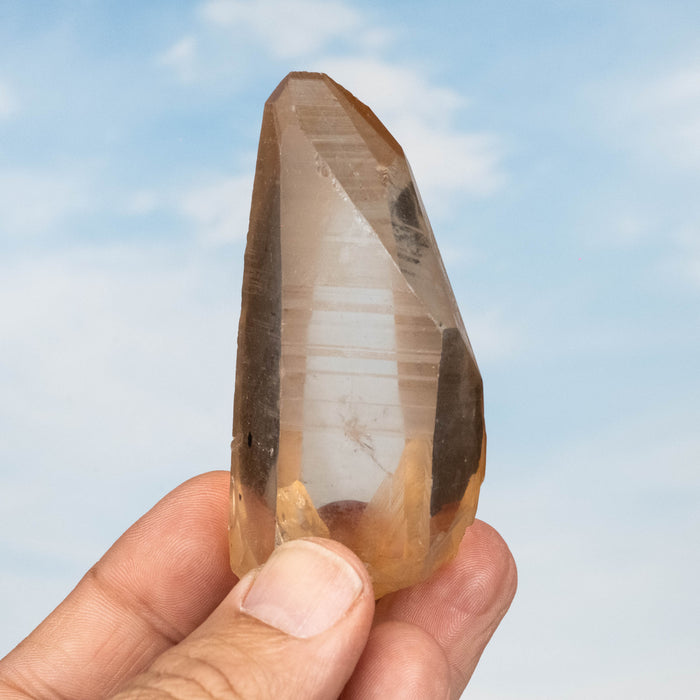 Tangerine Lemurian Seed Quartz Crystal 132 g 77x40mm