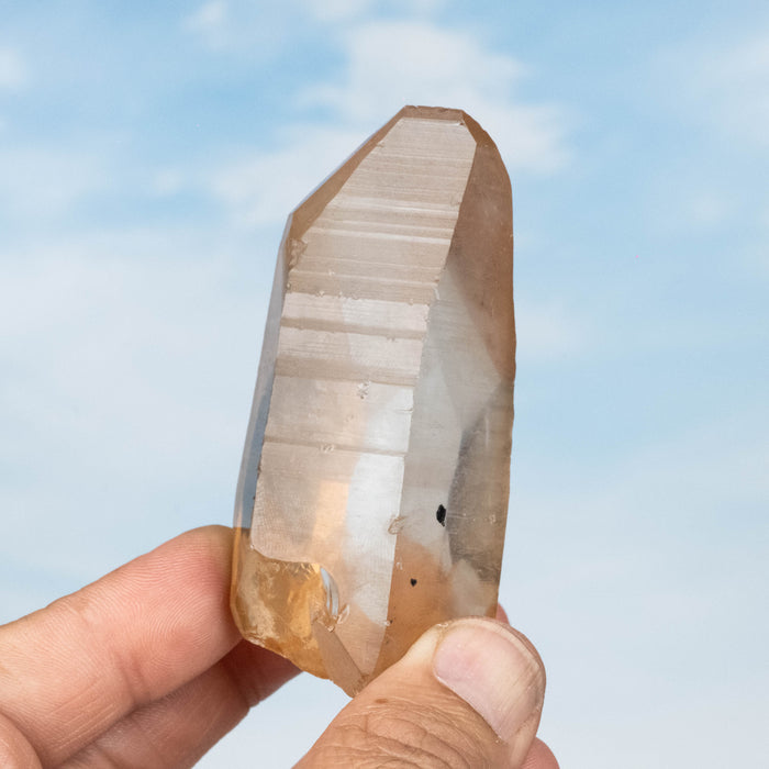 Tangerine Lemurian Seed Quartz Crystal 132 g 77x40mm