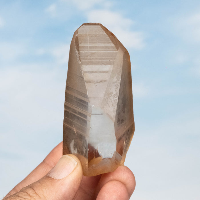 Tangerine Lemurian Seed Quartz Crystal 132 g 77x40mm