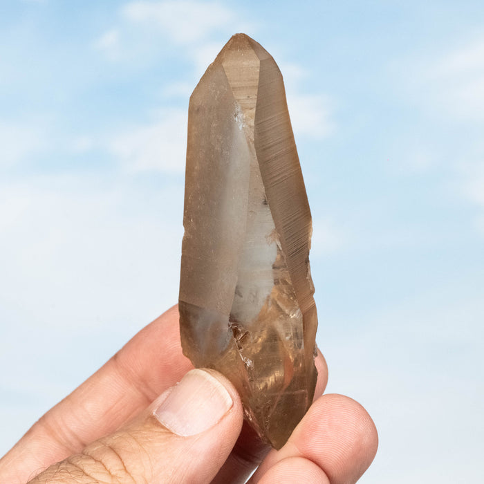 Tangerine Lemurian Seed Quartz Crystal 79 g 83x34mm