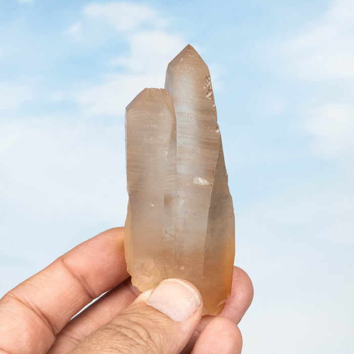 Tangerine Lemurian Seed Quartz Crystal 130 g 88x39mm