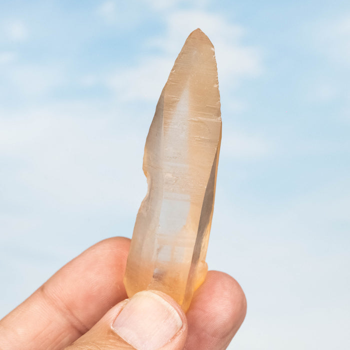 Tangerine Lemurian Seed Quartz Crystal 33 g 72x21mm