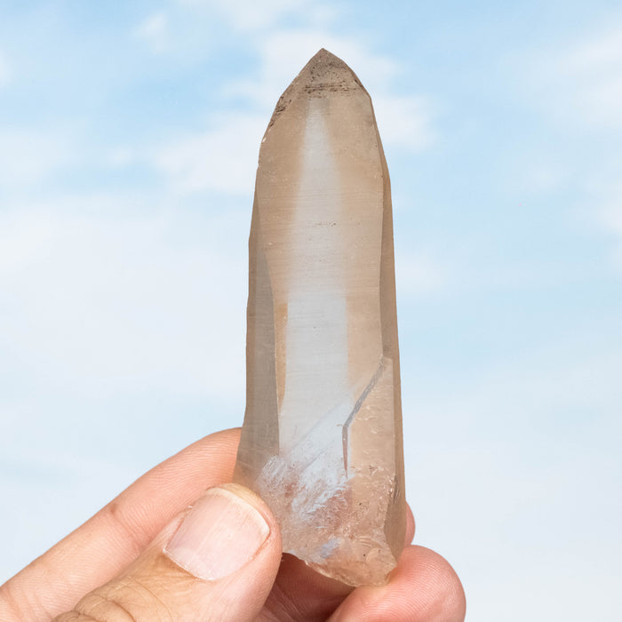 Tangerine Lemurian Seed Quartz Crystal 54 g 87x28mm