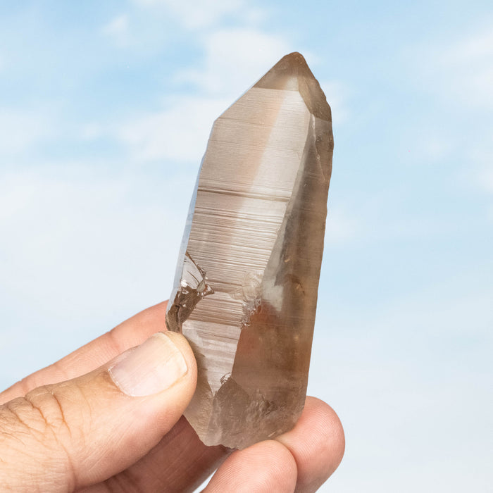 Tangerine Lemurian Seed Quartz Crystal 90 g 82x33mm