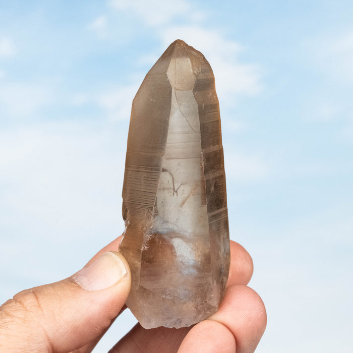 Tangerine Lemurian Seed Quartz Crystal 90 g 82x33mm