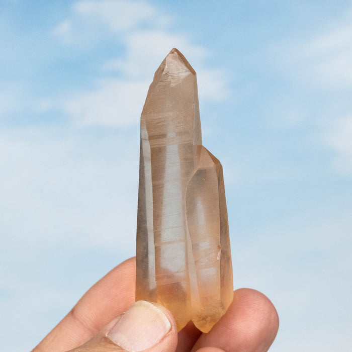 Tangerine Lemurian Seed Quartz Crystal *DT 55 g 77x27mm