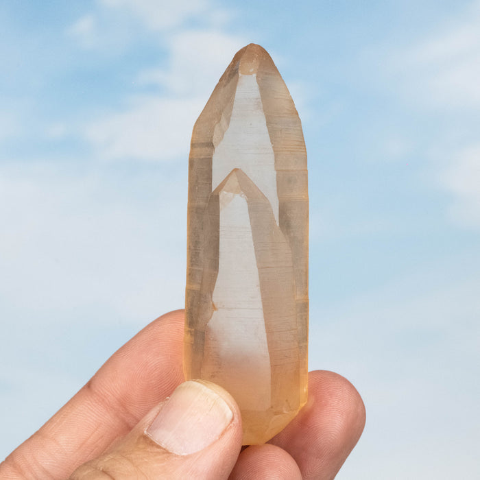 Tangerine Lemurian Seed Quartz Crystal *DT 55 g 77x27mm