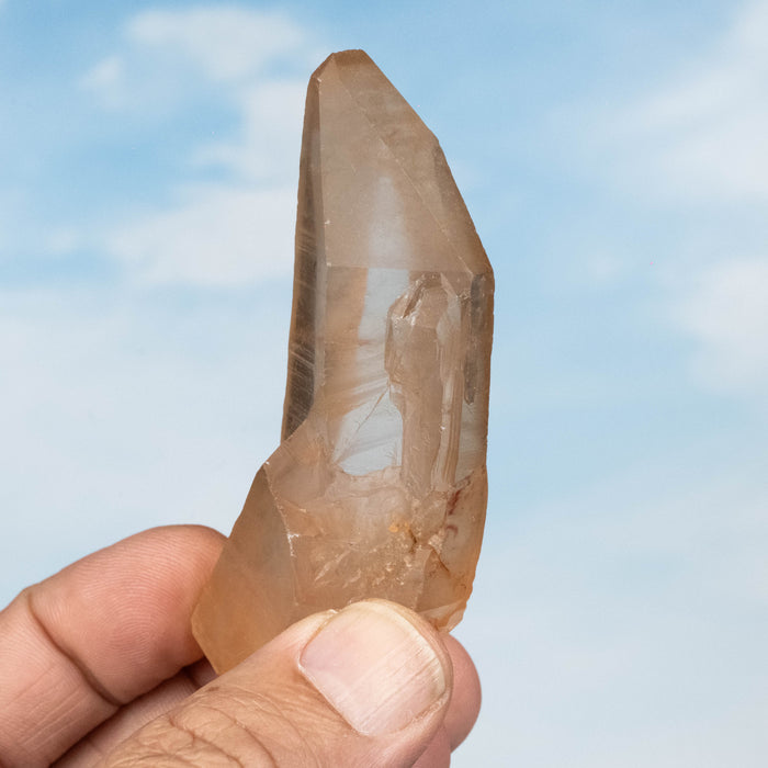 Tangerine Lemurian Seed Quartz Crystal *DT 83 g 80x22mm