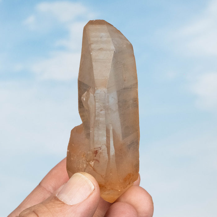 Tangerine Lemurian Seed Quartz Crystal *DT 83 g 80x22mm