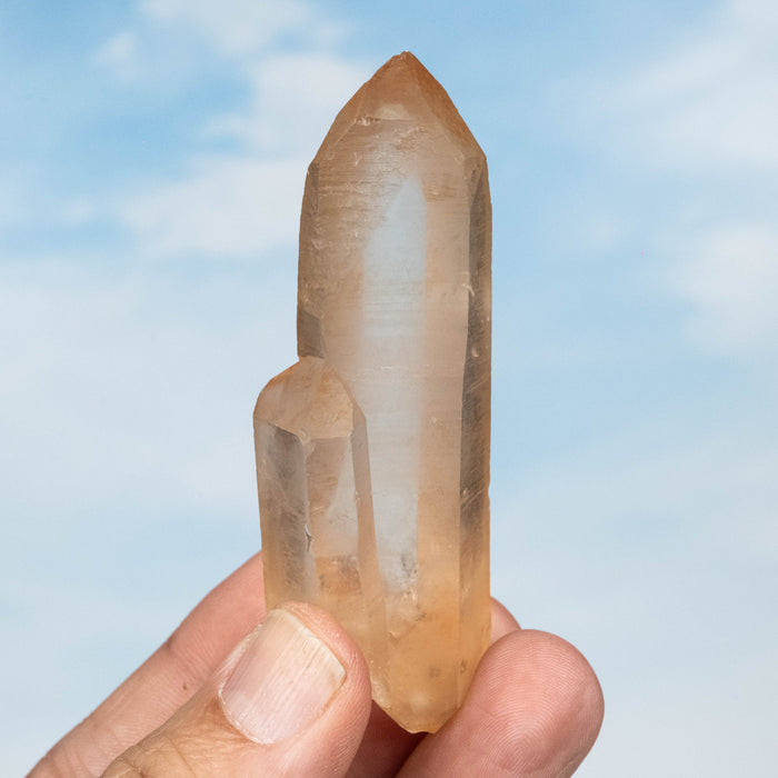 Tangerine Lemurian Seed Quartz Crystal *DT 70 g 81x30mm