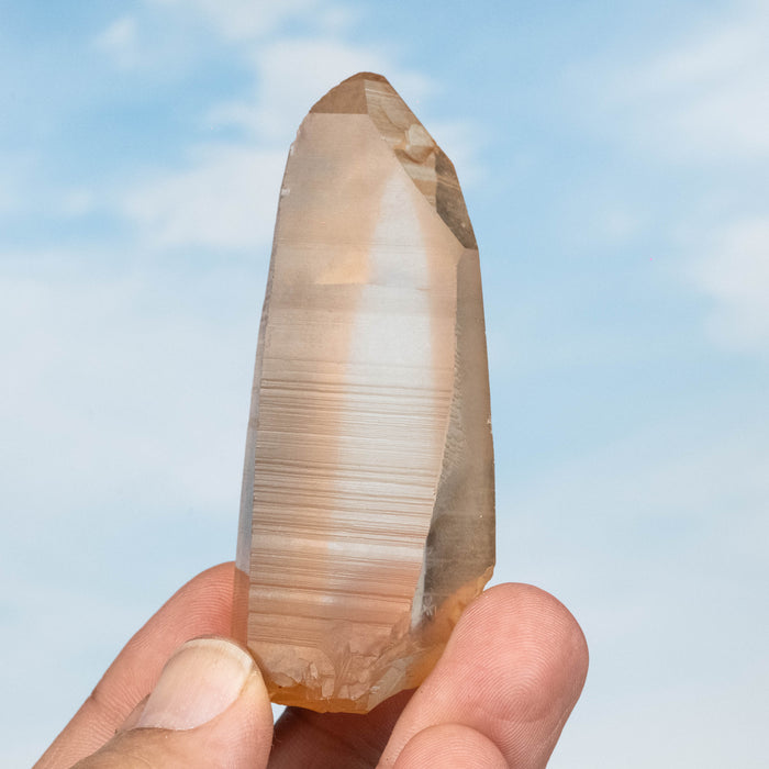 Tangerine Lemurian Seed Quartz Crystal 95 g 81x33mm