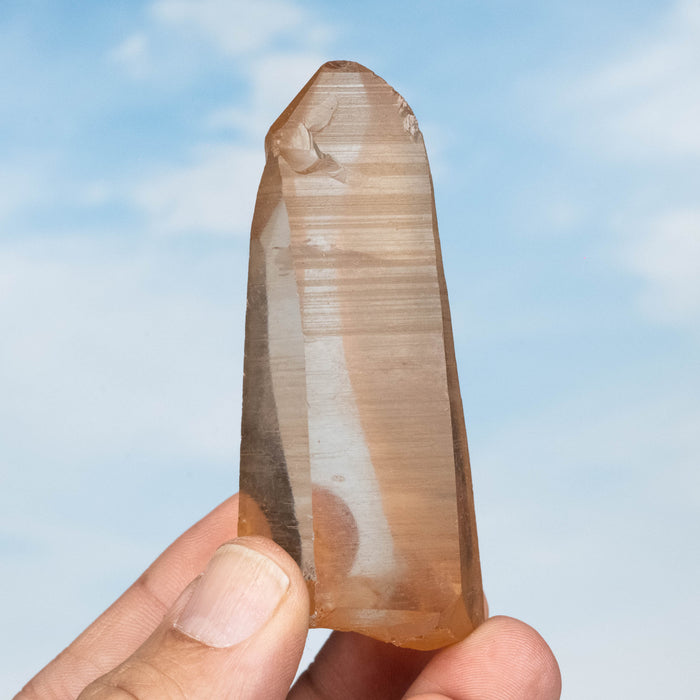 Tangerine Lemurian Seed Quartz Crystal 95 g 81x33mm