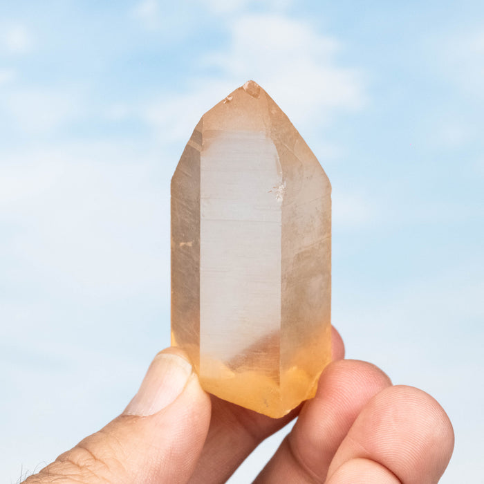 Tangerine Lemurian Seed Quartz Crystal 55 g 64x31mm