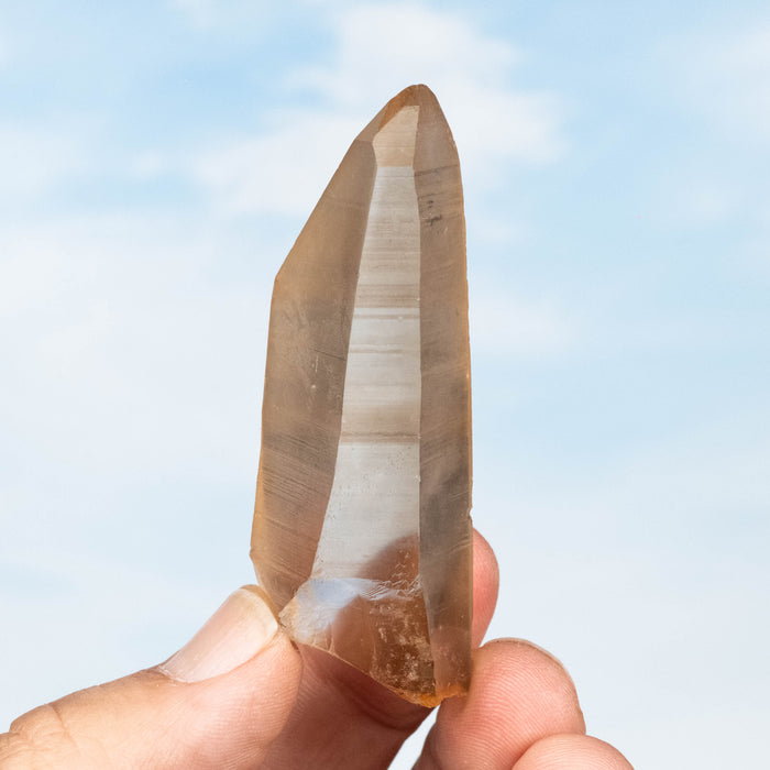 Tangerine Lemurian Seed Quartz Crystal 49 g 75x26mm