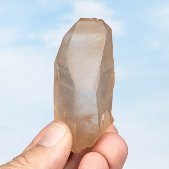 Tangerine Lemurian Seed Quartz Crystal 86 g 66x34mm