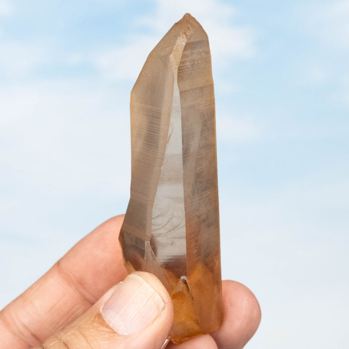 Tangerine Lemurian Seed Quartz Crystal 70 g 83x29mm