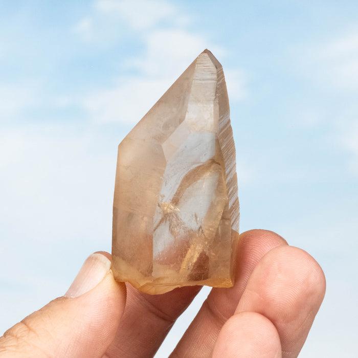 Tangerine Lemurian Seed Quartz Crystal 70 g 58x37mm