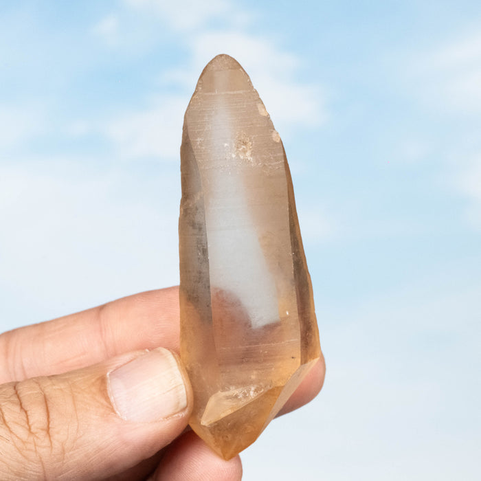 Tangerine Lemurian Seed Quartz Crystal *DT 46 g 76x30mm