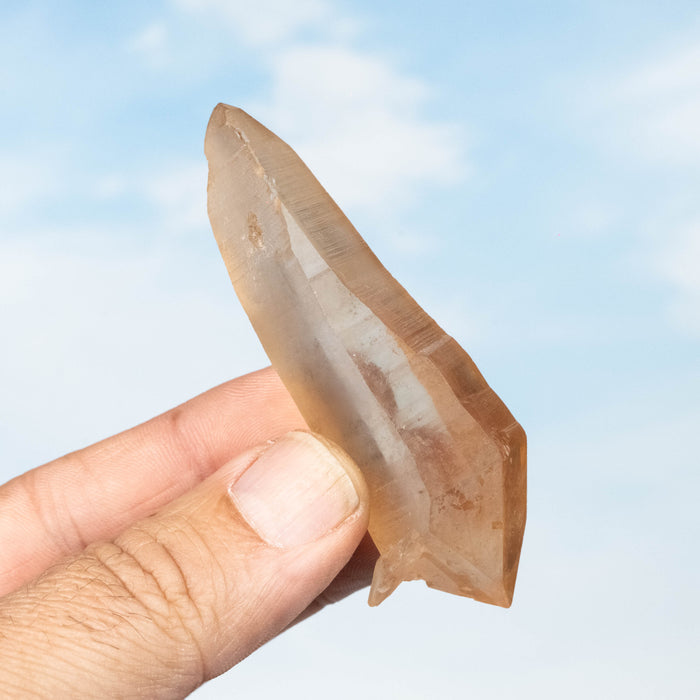 Tangerine Lemurian Seed Quartz Crystal *DT 46 g 76x30mm