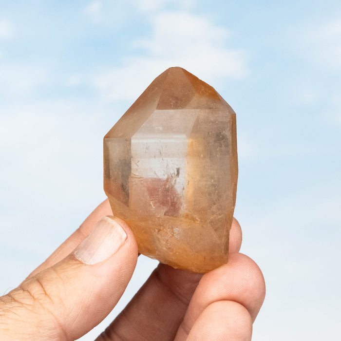 Tangerine Lemurian Seed Quartz Crystal 65 g 57x36mm