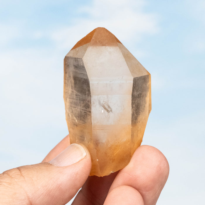 Tangerine Lemurian Seed Quartz Crystal 65 g 57x36mm