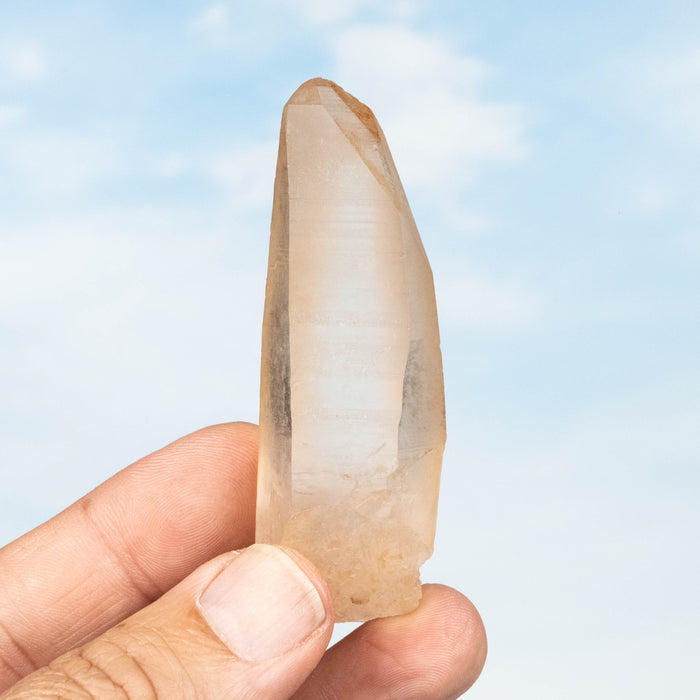 Tangerine Lemurian Seed Quartz Crystal 59 g 75x28mm