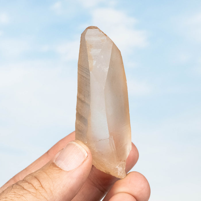 Tangerine Lemurian Seed Quartz Crystal 59 g 75x28mm
