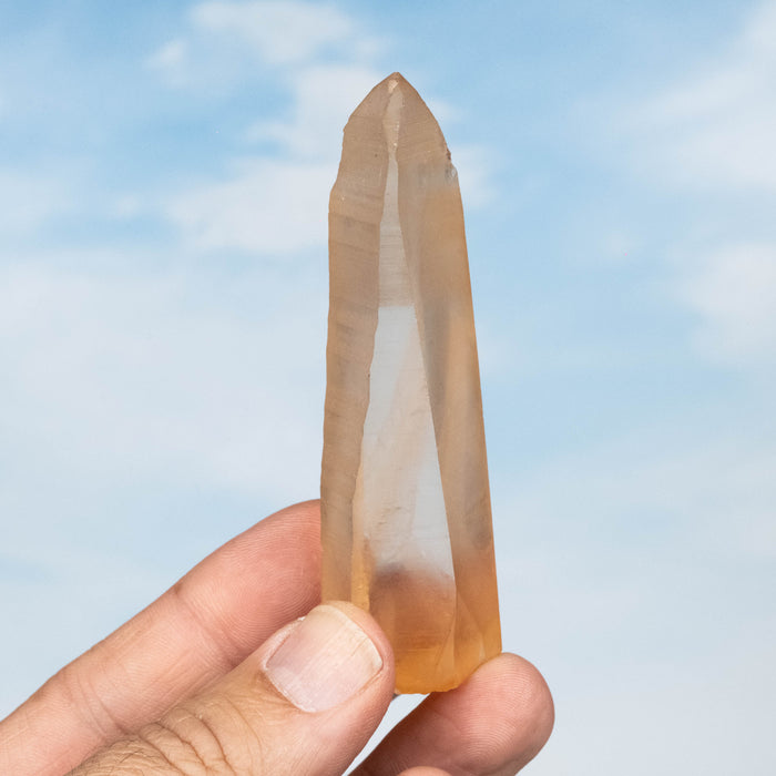 Tangerine Lemurian Seed Quartz Crystal 59 g 87x24mm