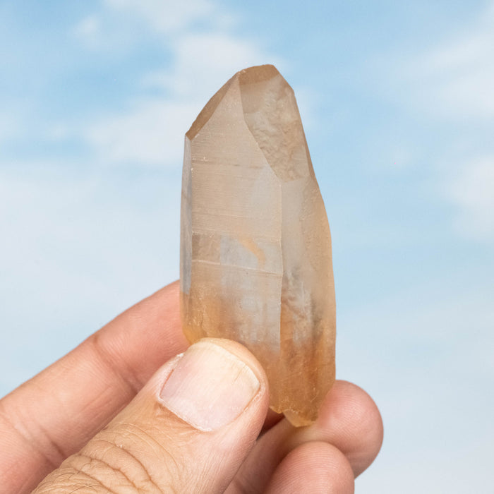 Tangerine Lemurian Seed Quartz Crystal 53 g 65x27mm