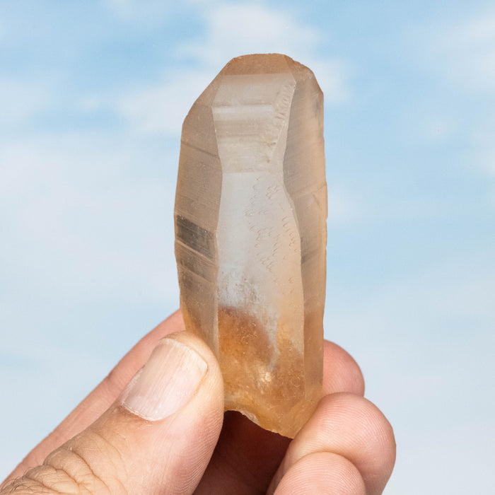 Tangerine Lemurian Seed Quartz Crystal 53 g 65x27mm