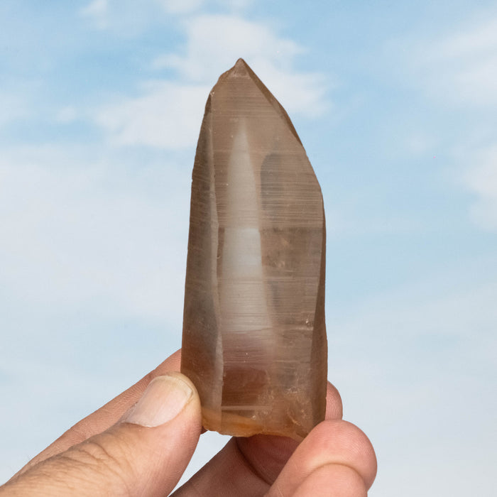 Tangerine Lemurian Seed Quartz Crystal 99 g 90x33mm