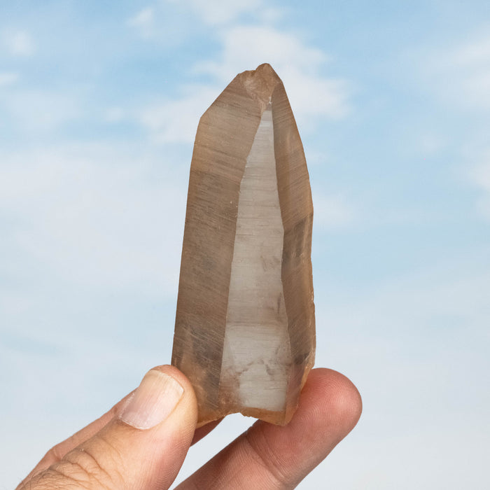 Tangerine Lemurian Seed Quartz Crystal 99 g 90x33mm