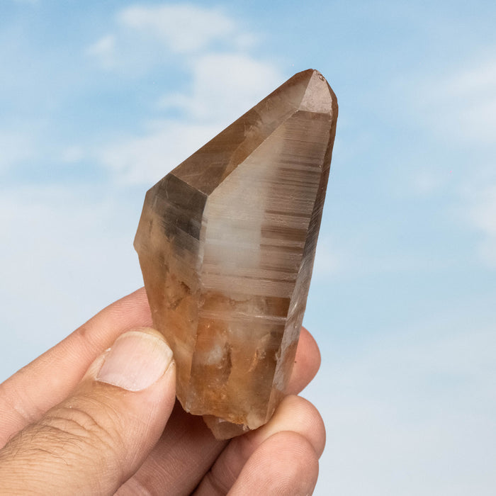Tangerine Lemurian Seed Quartz Crystal 96 g 80x58mm
