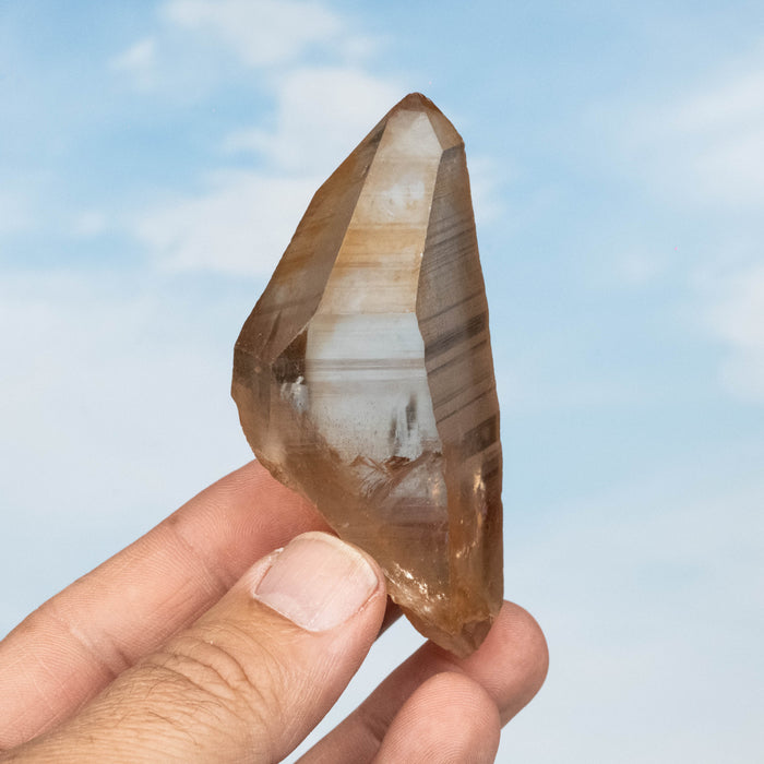 Tangerine Lemurian Seed Quartz Crystal 96 g 80x58mm