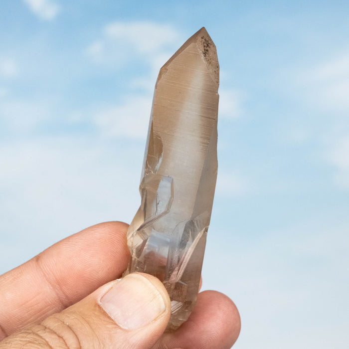 Tangerine Lemurian Seed Quartz Crystal 47 g 84x23mm