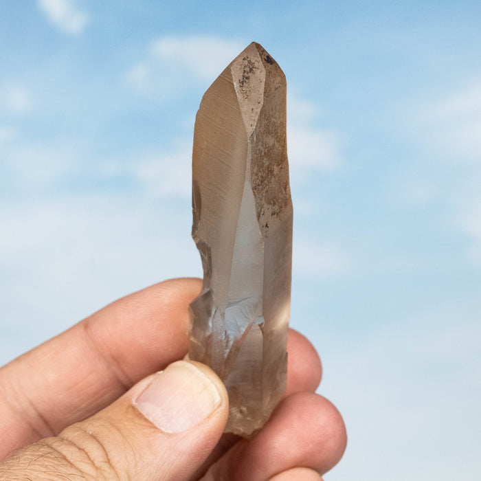 Tangerine Lemurian Seed Quartz Crystal 47 g 84x23mm