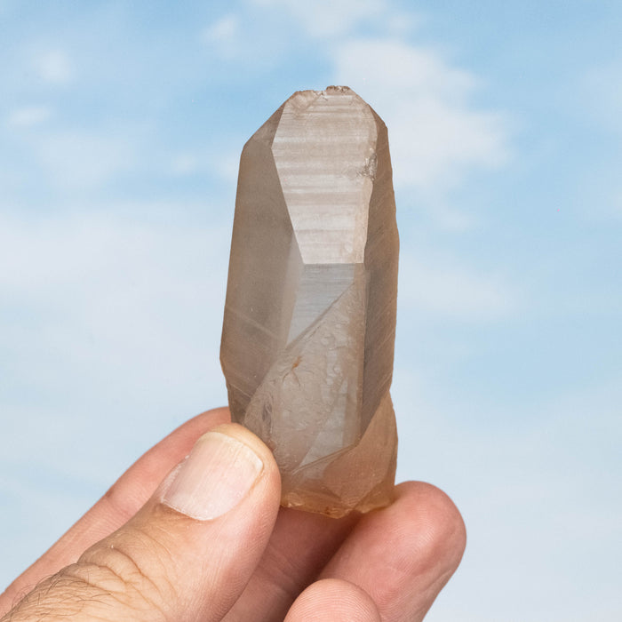 Tangerine Lemurian Seed Quartz Crystal 66 g 73x26mm