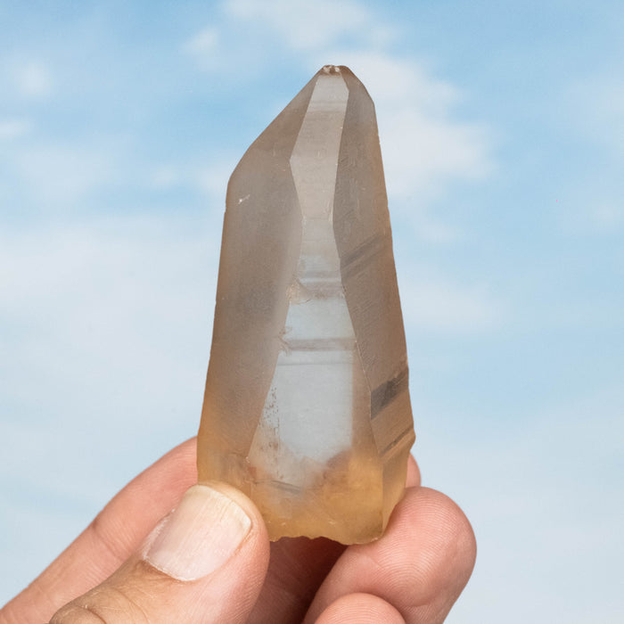 Tangerine Lemurian Seed Quartz Crystal 73 g 68x31mm