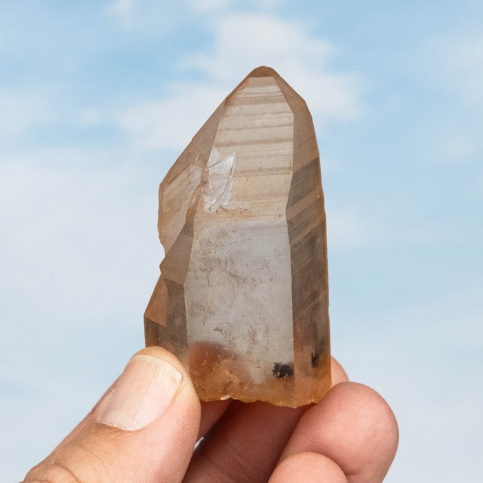 Tangerine Lemurian Seed Quartz Crystal 66 g 53x33mm