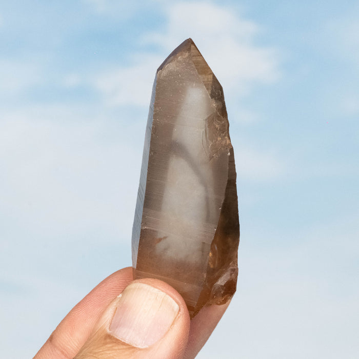 Tangerine Lemurian Seed Quartz Crystal 56 g 64x30mm