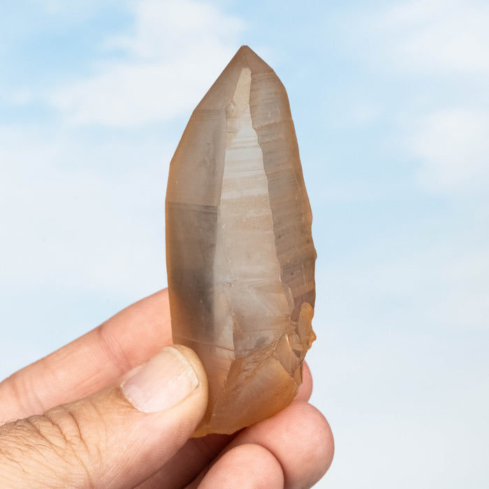 Tangerine Lemurian Seed Quartz Crystal 85 g 81x33mm