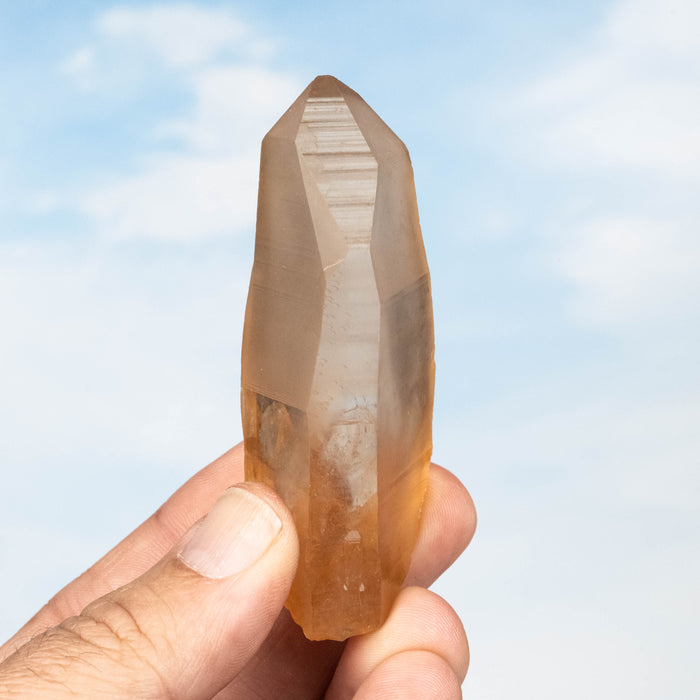Tangerine Lemurian Seed Quartz Crystal 85 g 81x33mm